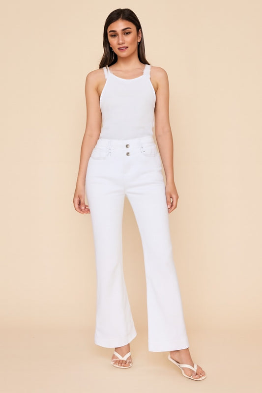 Luna-White flared Jeans
