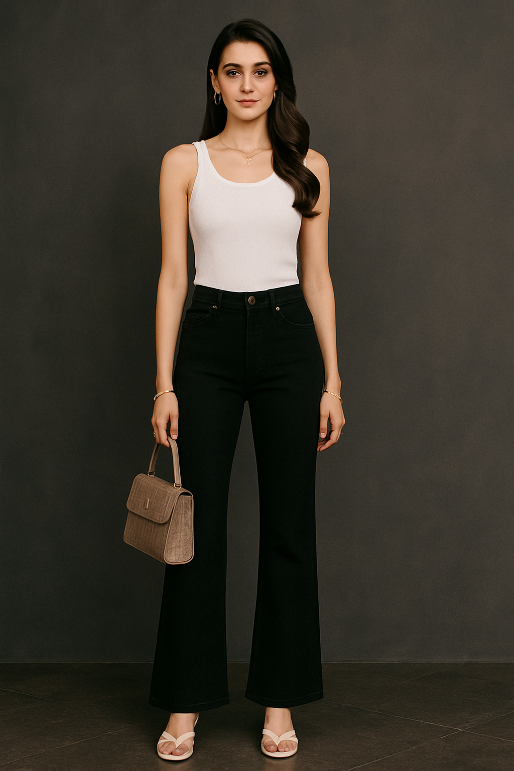 Solara-Black flared Jeans